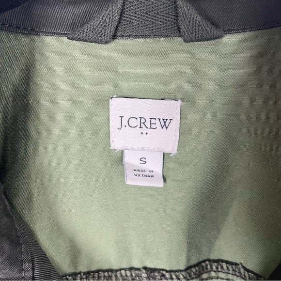 J. Crew Resin Coated Field Utility Jacket Olive with Brass Buttons Women’s SM - Picture 5 of 11